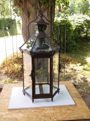 Laterne, Windlicht für Kerze groß nach der Reparatur