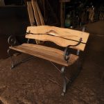 Bank geschmiedet mit Robinen Holz