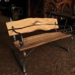 Bank geschmiedet mit Robinen Holz